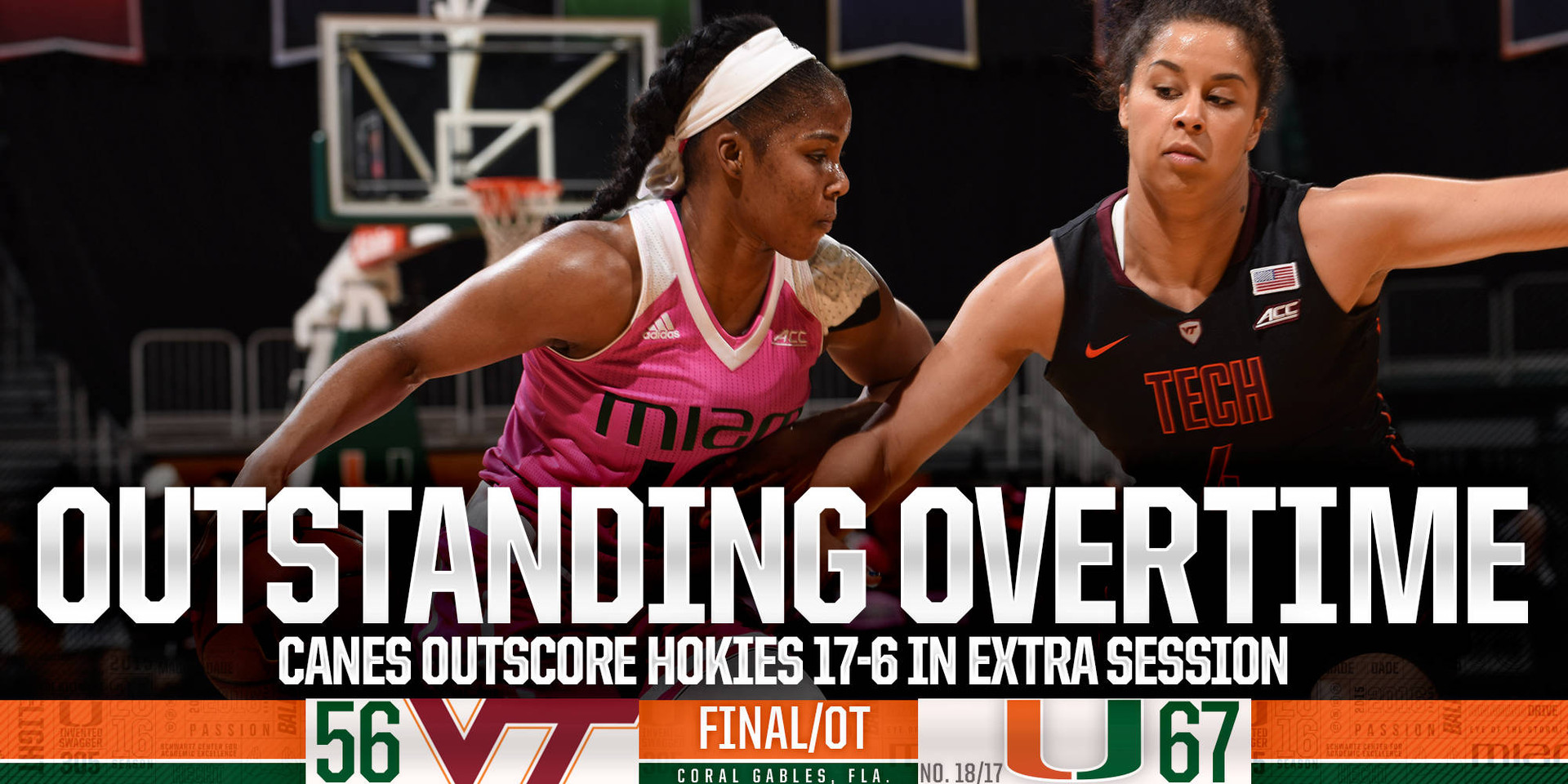 @CanesWBB Prevails in OT Win over Va. Tech