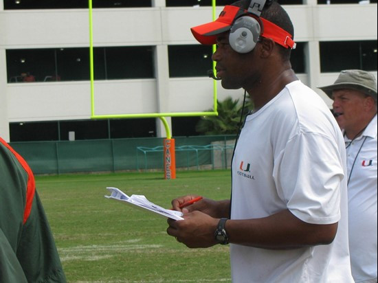 Two Hurricane greats...Micheal Barrow and Art Kehoe coaching the White team.