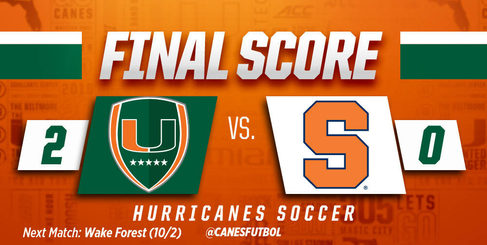 @CanesFutbol Earns 2-0 Win over Syracuse
