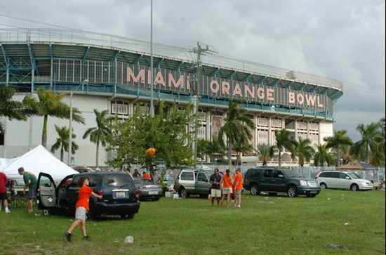 The Orange Bowl after a game between the University of Miami Hurricanes and Georgia Tech Yellow Jackets at the Orange Bowl on October 13, 2007.  Photo...