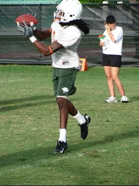 Travis Benjamin at practice Wednesday morning at the Greentree Practice Fields.