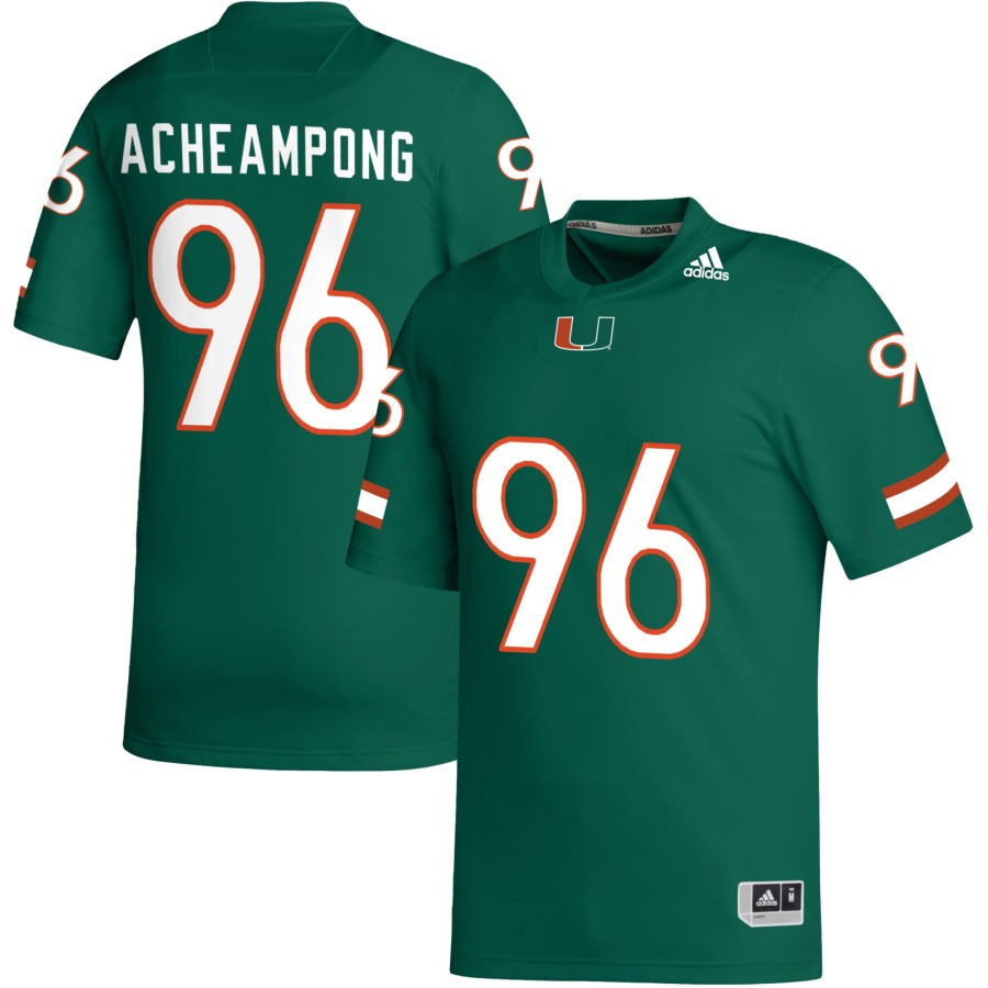 Men's adidas Green Miami Hurricanes NIL Replica Football Jersey