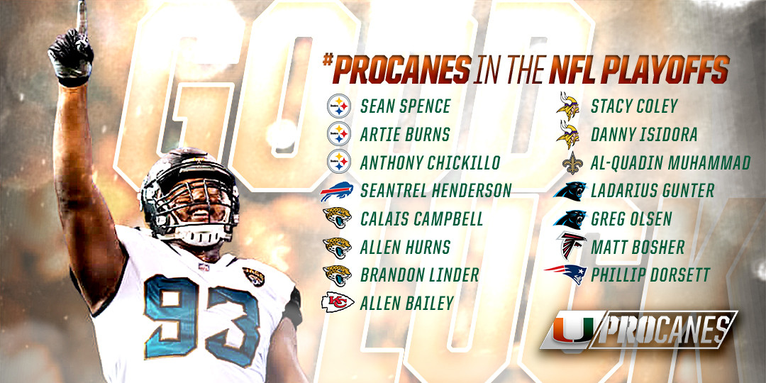 15 ProCanes to Take Part in the NFL Playoffs