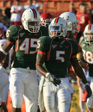 Javarris James looks at the sidelines after scoring on a 1-yard touchdown run in the first quarter. (AP Photo/Luis M. Alvarez)