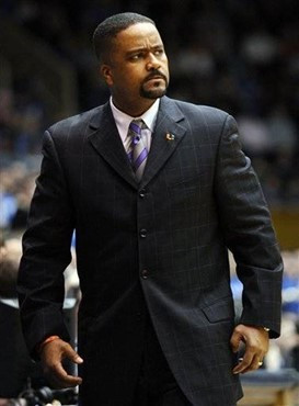 Miami's head coach Frank Haith looks on from the sidelines.  Duke won 74-63 over Miami. (AP Photo/Sara D. Davis)