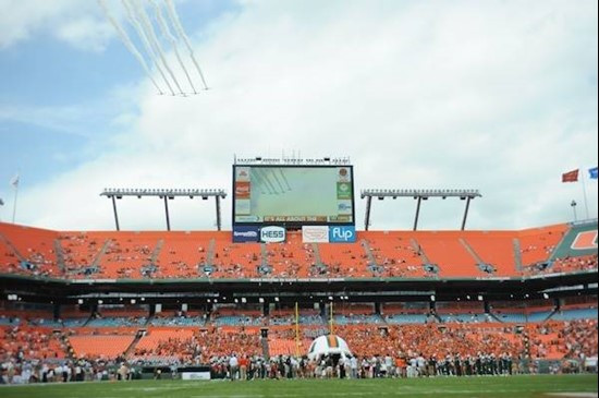 University of Miami Hurricanes in a game against the Virginia Cavaliers at Land Shark Stadium on November 7, 2009.  Photo by Steven Murphy, SPN