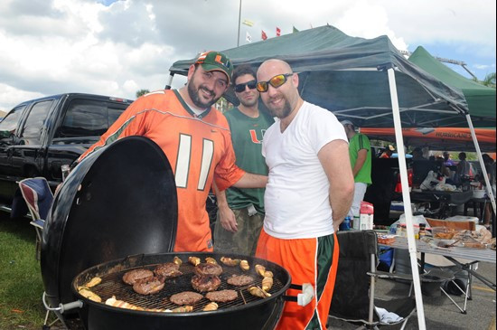 University of Miami Hurricane Fans tailgate at SunLife Stadium before a game against the Kansas State Wildcats at Sun Life Stadium on September 24,...