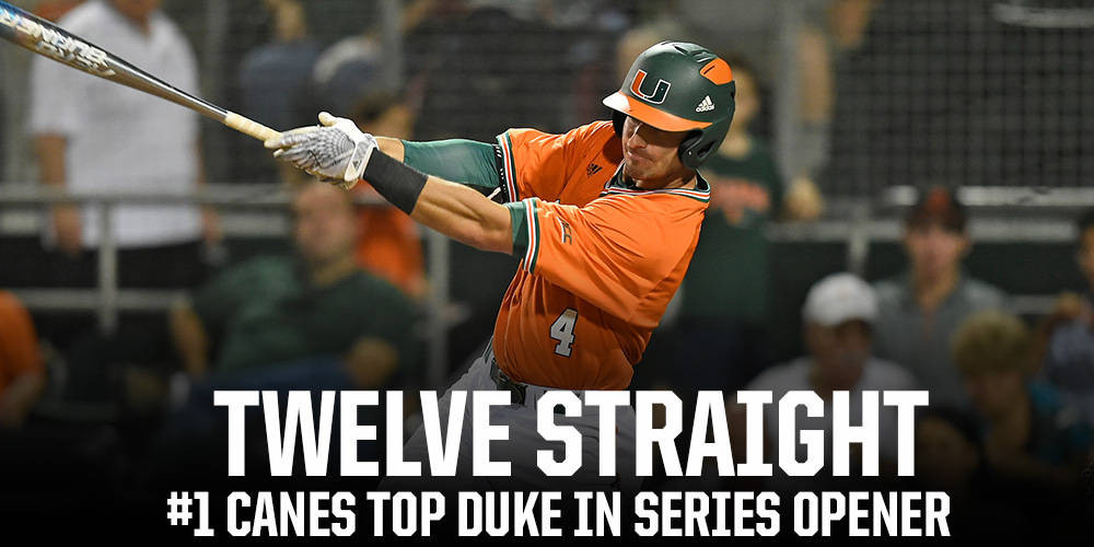 No. 1 Miami Beats Duke for 12th Straight Win