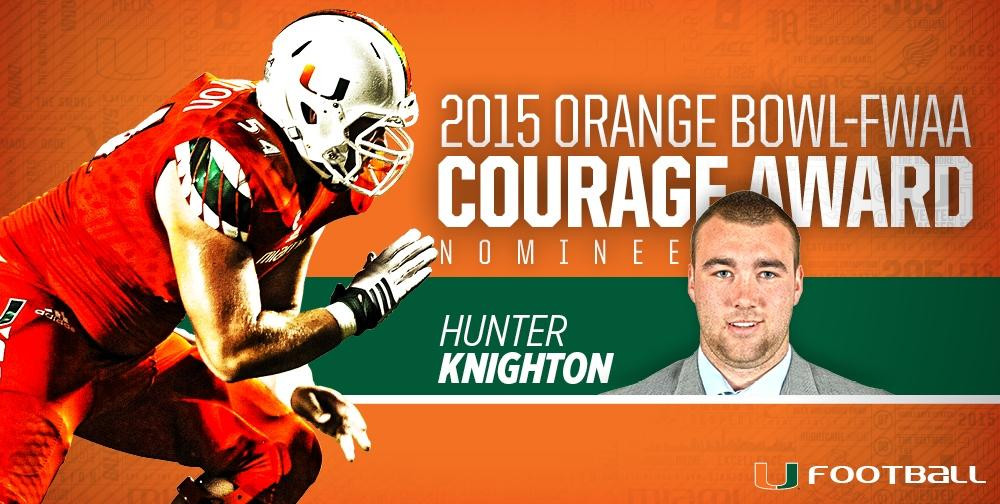 Knighton Nominated For Capital One Orange Bowl - FWAA Courage Award
