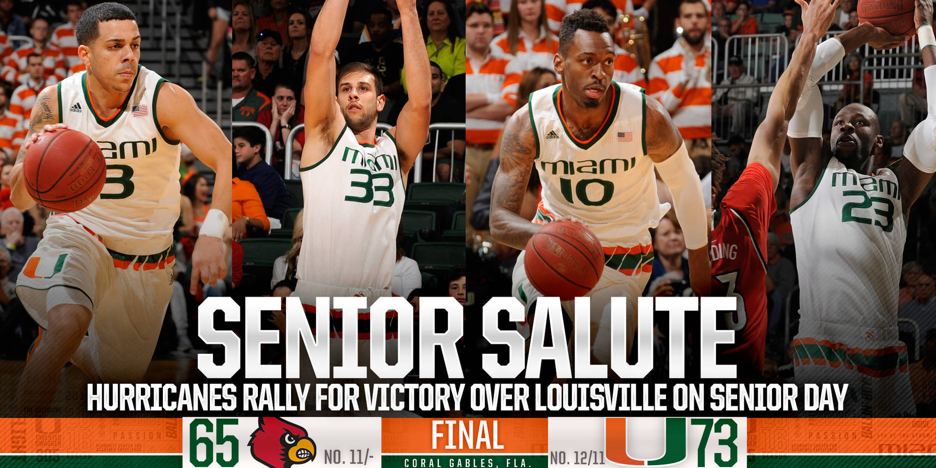 Senior Salute: @CanesHoops Tops Louisville, 73-65