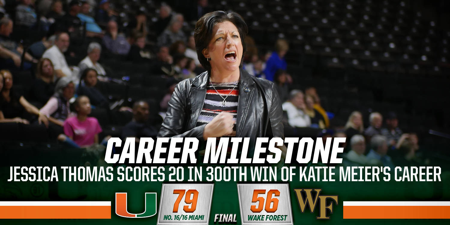 @CanesWBB Beats Wake, 79-56, for Meier’s 300th Win