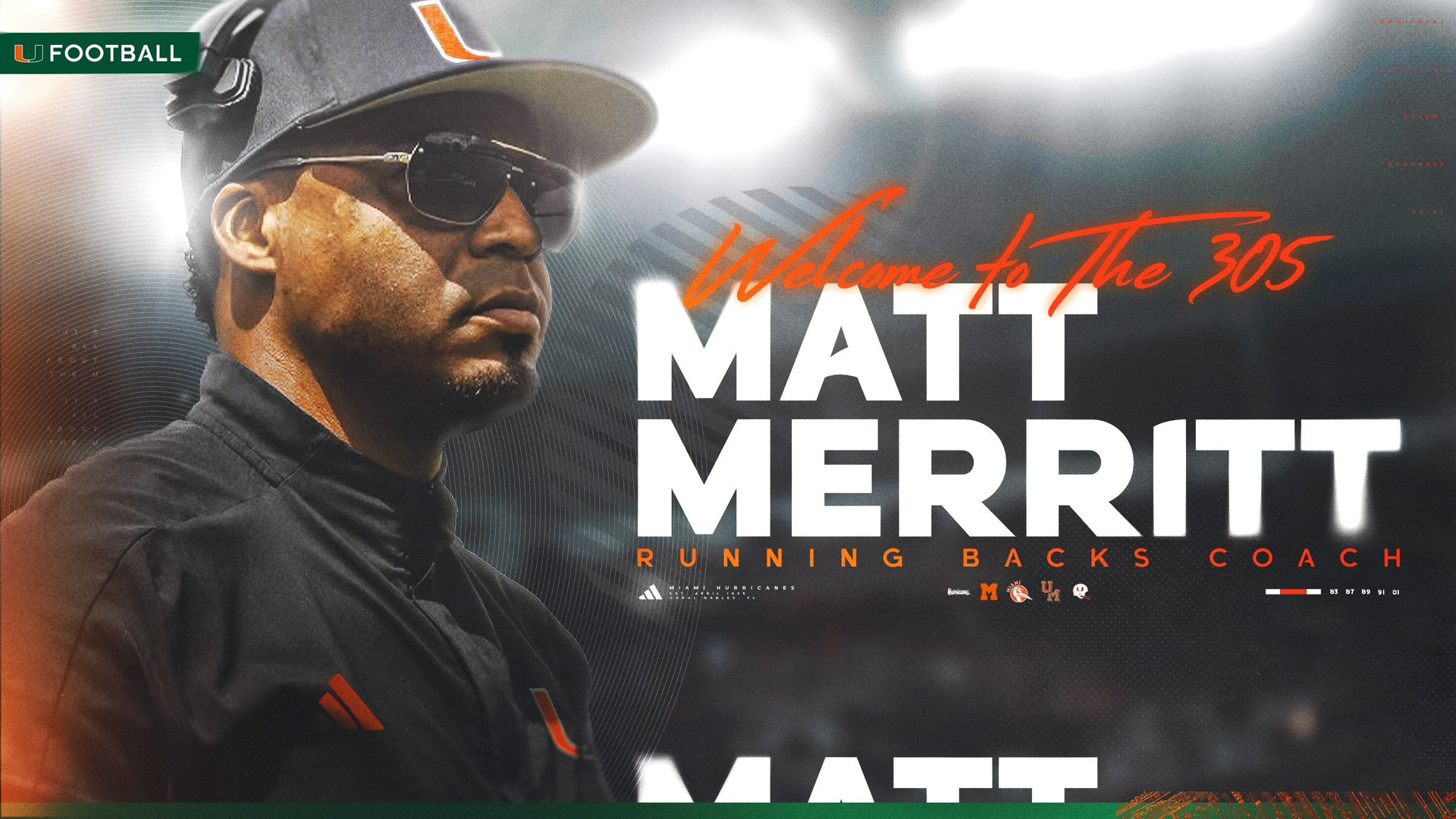 Merritt Named Hurricanes Running Backs Coach