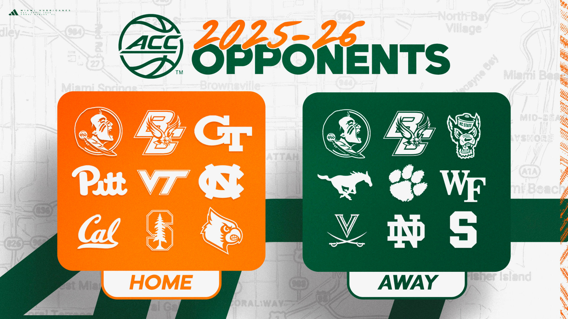 Miami’s ACC Home, Away Opponents Announced
