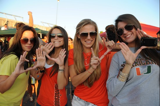 Tailgating at Sun Life Stadium before a game against the Florida State Seminoles at Sun Life Stadium on October 9, 2010.  Photo by Steven Murphy
