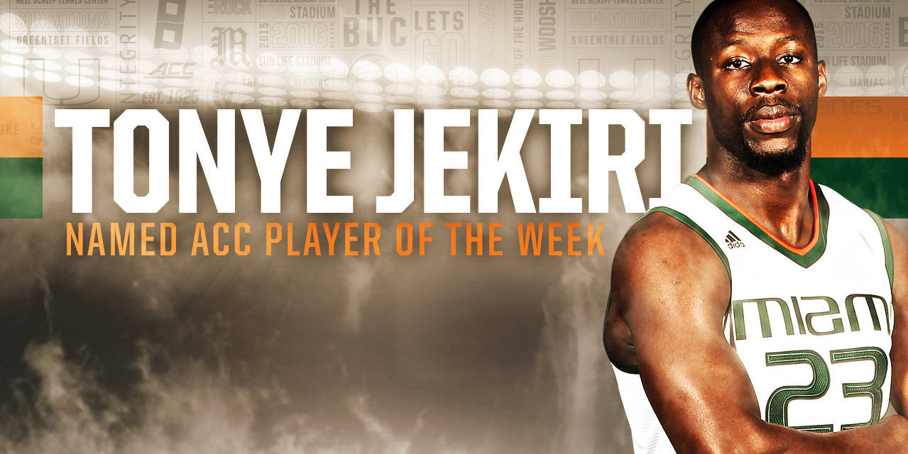 Tonye Jekiri Named ACC Player of the Week