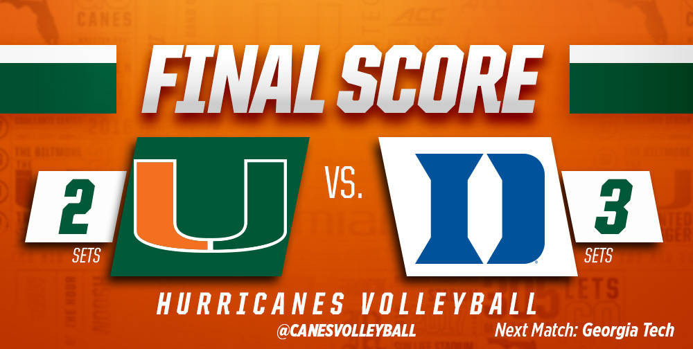@CanesVB Falls at Duke in Five Sets