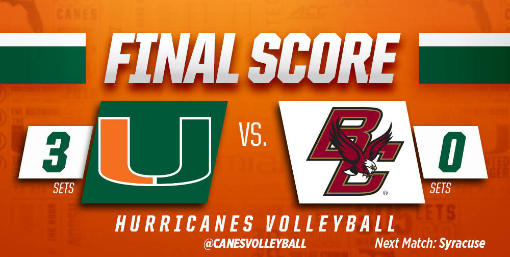 @CanesVB Sweeps Boston College