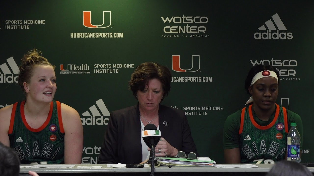Head Coach Katie Meier, Emese Hof and Beatrice Mompremier | Post Presser vs. Notre Dame | 2.7.19