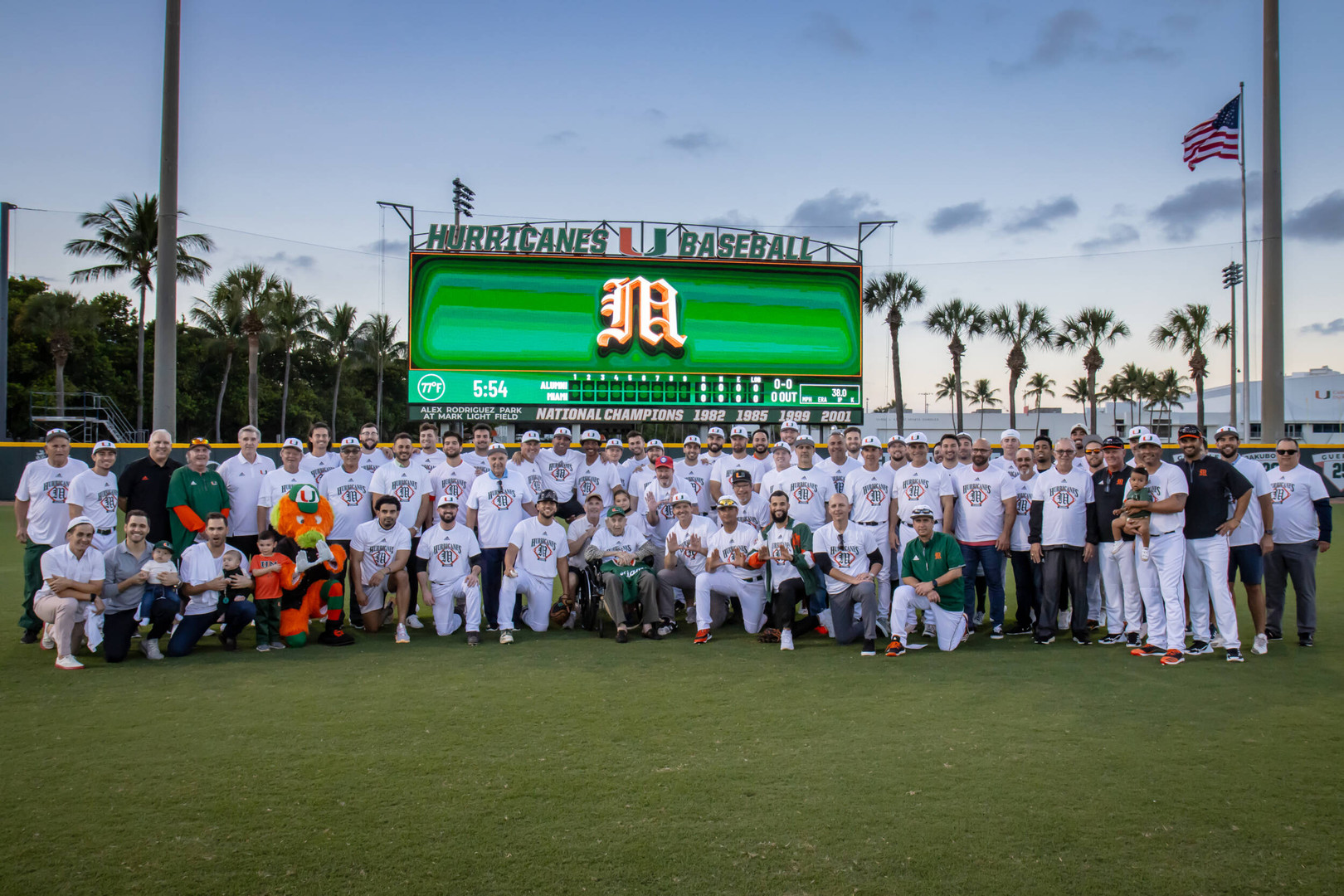 Hurricanes Down Alumni, 13-0, in Exhibition