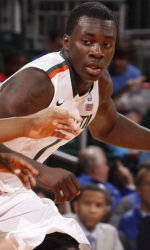 Johnson with 12 pts, nine rebs in Canes' 73-56 Loss at No. 3 UNC