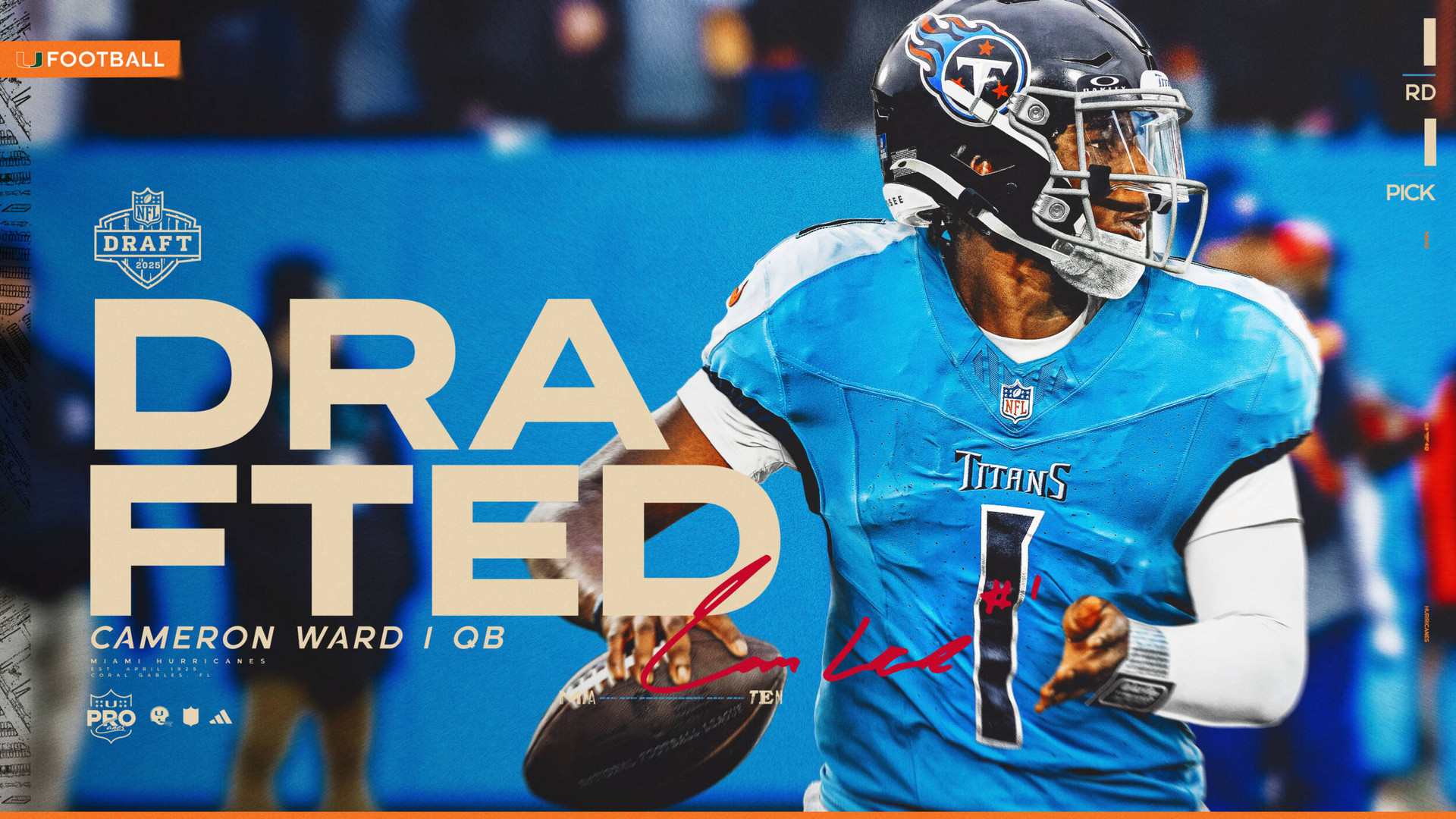 Ward Selected First Overall by Tennessee Titans
