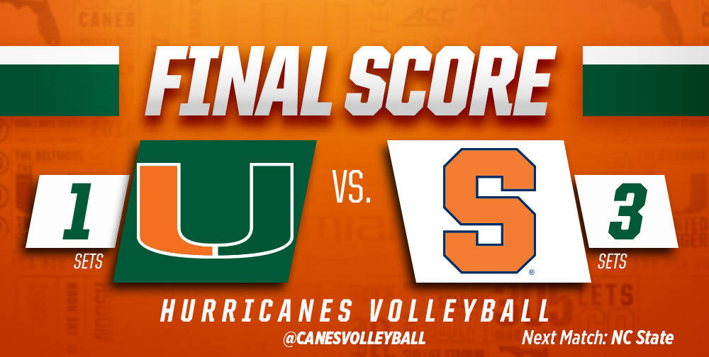 @CanesVB Falls to Syracuse, 3-1