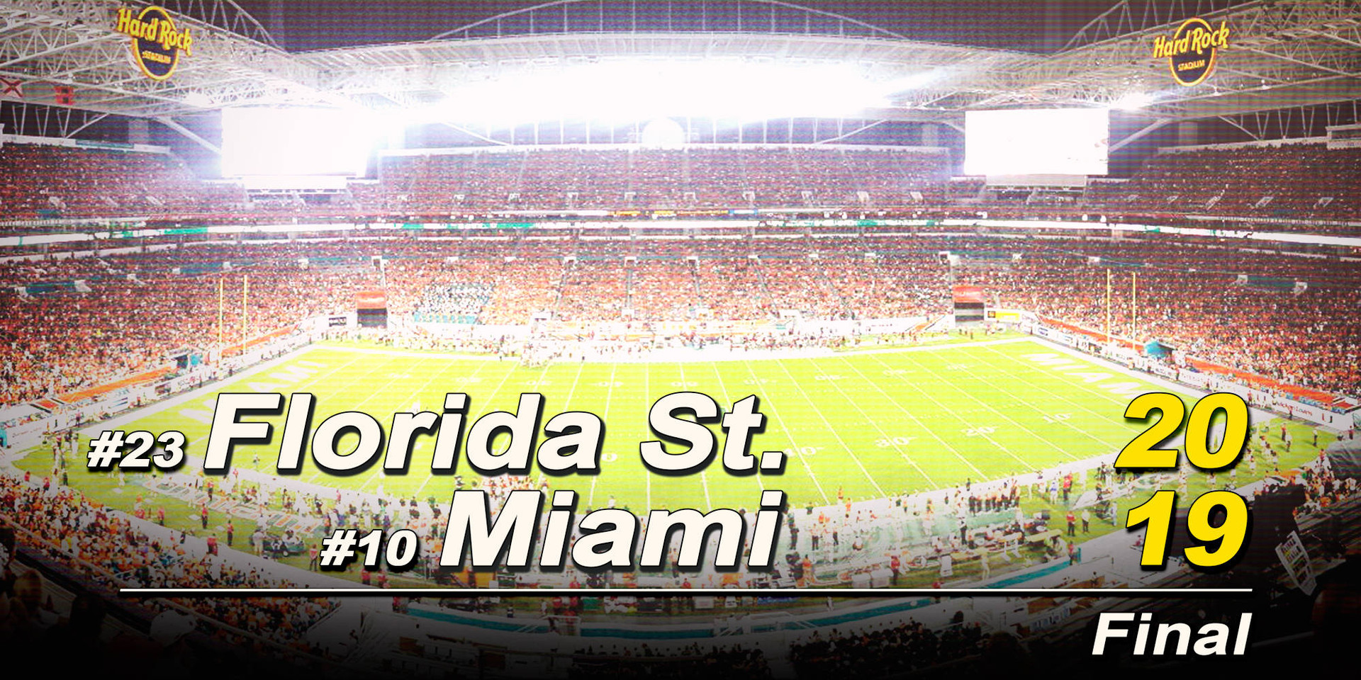 No. 10 Miami Falls 20-19 to No. 23 FSU