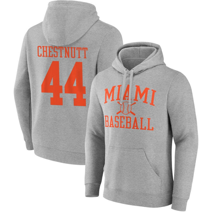 Fanatics Branded Gray Miami Hurricanes Baseball Pullover Hoodie