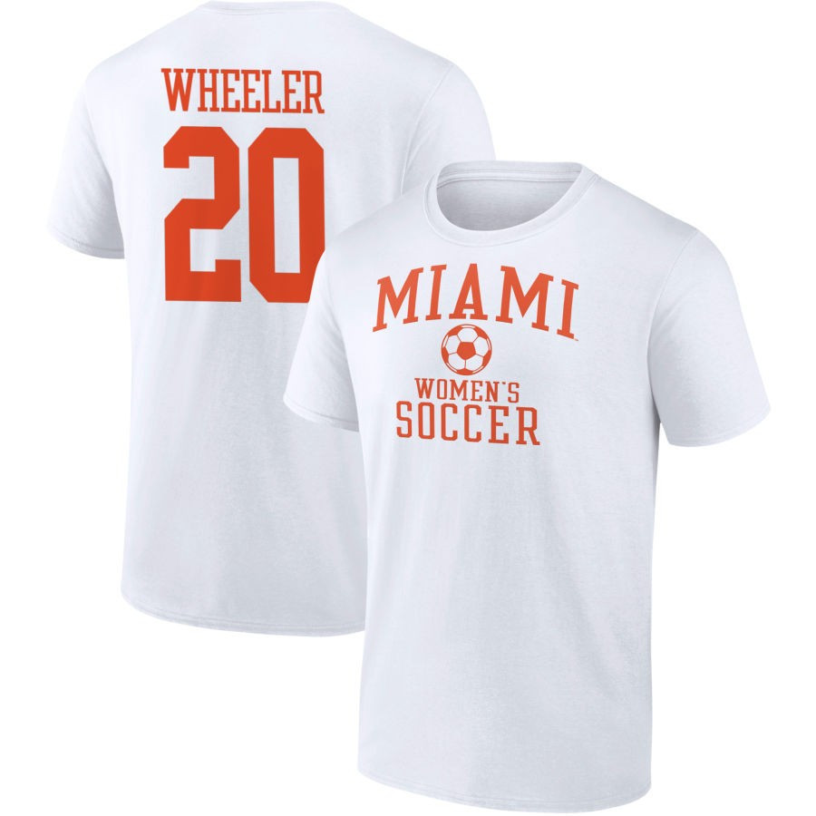 Men's Fanatics Branded White Miami Hurricanes Women's Soccer Pick-A-Player NIL Gameday Tradition T-Shirt