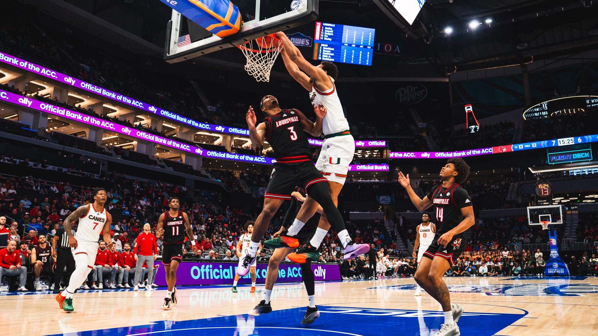Strong Second Half Leads Miami to 78-73 Victory over No. 24 Louisville