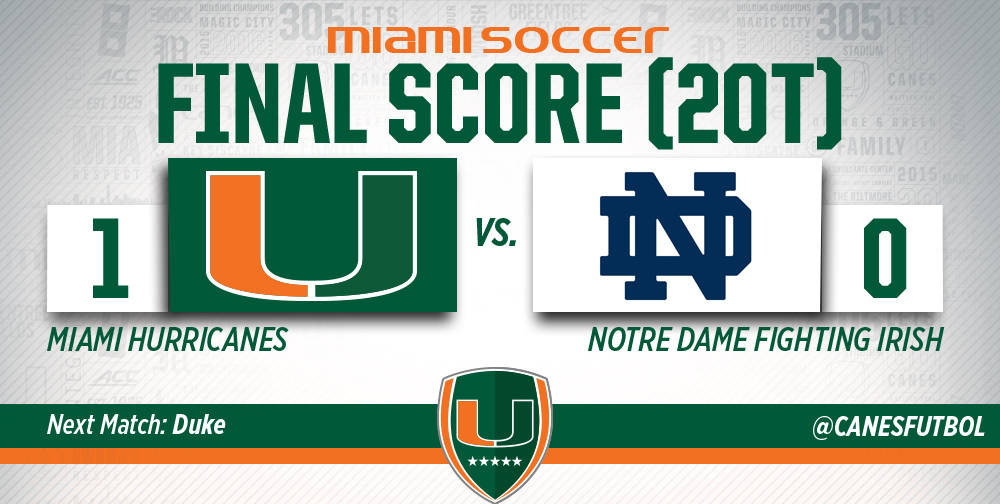 @CanesFutbol Stuns No. 14/4 Notre Dame in 2OT