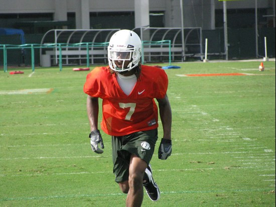 Vaughn Telemaque at practice Sunday on the Greentree Practice Fields.