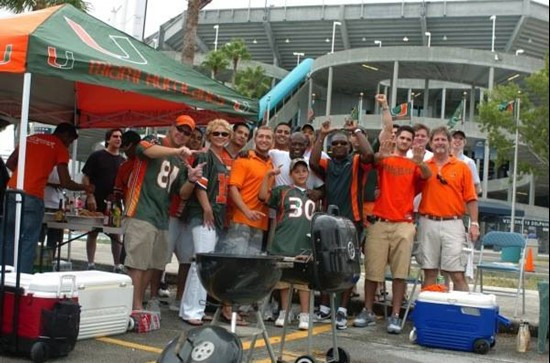 University of Miami Hurricanes fans ready for the game against the North Carolina Tar Heels at Dolphin Stadium on September 27, 2008.  Photo by Steven...