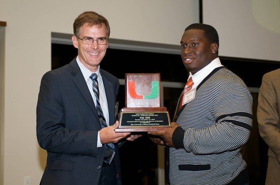 The University of Miami Annual Football awards ceremony was held at the Newman Alumni Center on the Coral Gables Campus on Sunday, December 12, 2010. ...