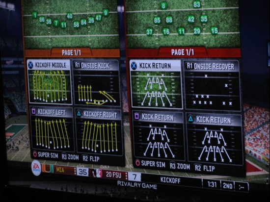 Jason Fox and Randy Phillips taking on Christian Ponder and Dekota Watson in NCAA 10 at the 2009 ACC Football Kickoff.
