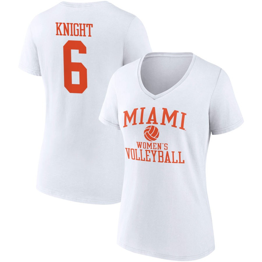 Women's Fanatics Branded White Miami Hurricanes Volleyball T-Shirt