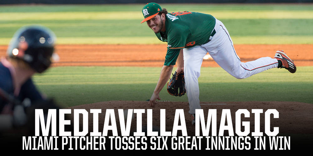 Mediavilla Leads No. 1 Miami to 9-2 Win Over UVA