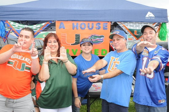University of Miami Hurricane Fans tailgate at SunLife Stadium before a game against the #12 ranked University of Florida Gators at Sun Life Stadium...