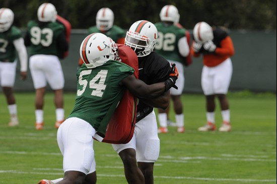 The Canes held the first of their 15 spring practices Saturday