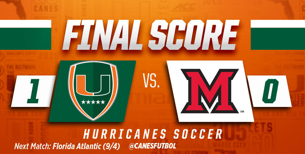@CanesFutbol Blanks Miami (OH), 1-0