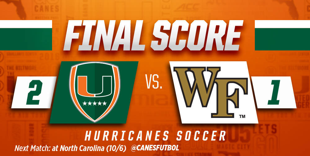 @CanesFutbol Downs WF, 2-1, for Third Straight Win