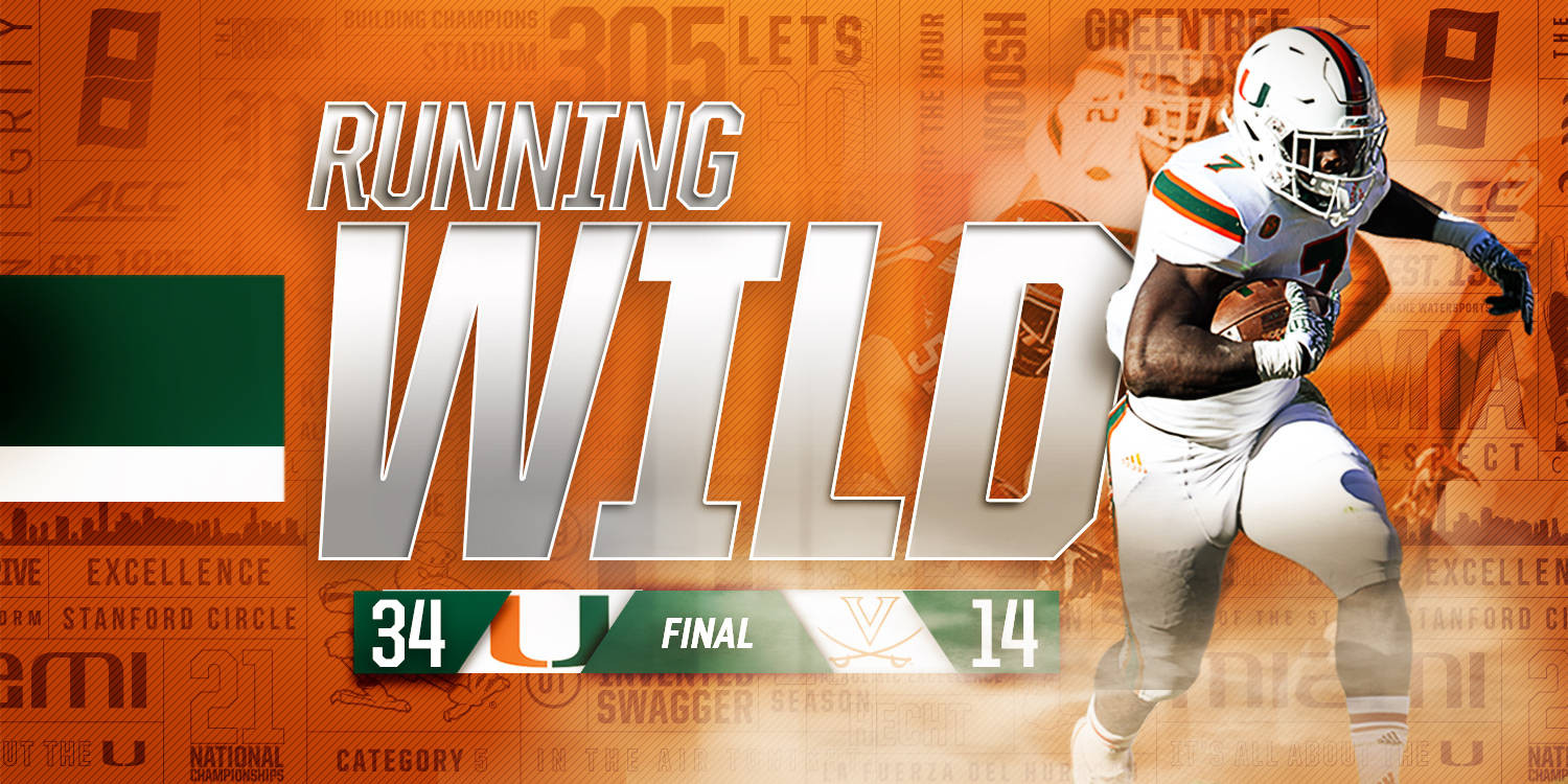 Canes Rush Past Virginia in 34-14 Win