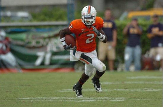 University of Miami running back Graig Cooper #2 rushes in a game against the Georgia Tech Yellow Jackets at the Orange Bowl on October 13, 2007.  The...