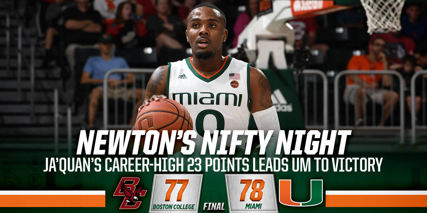 Newton's Career-High 23 Leads UM to Victory