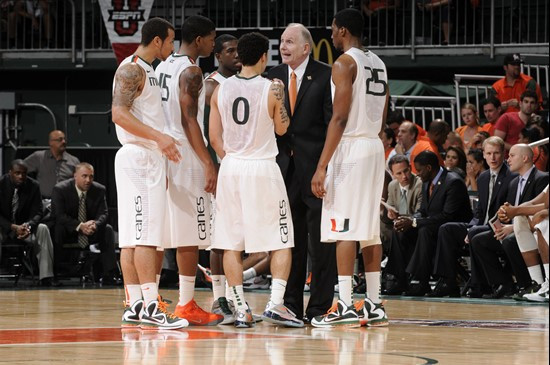 2012 Miami Hurricanes Men's Basketball vs Valparaiso Team