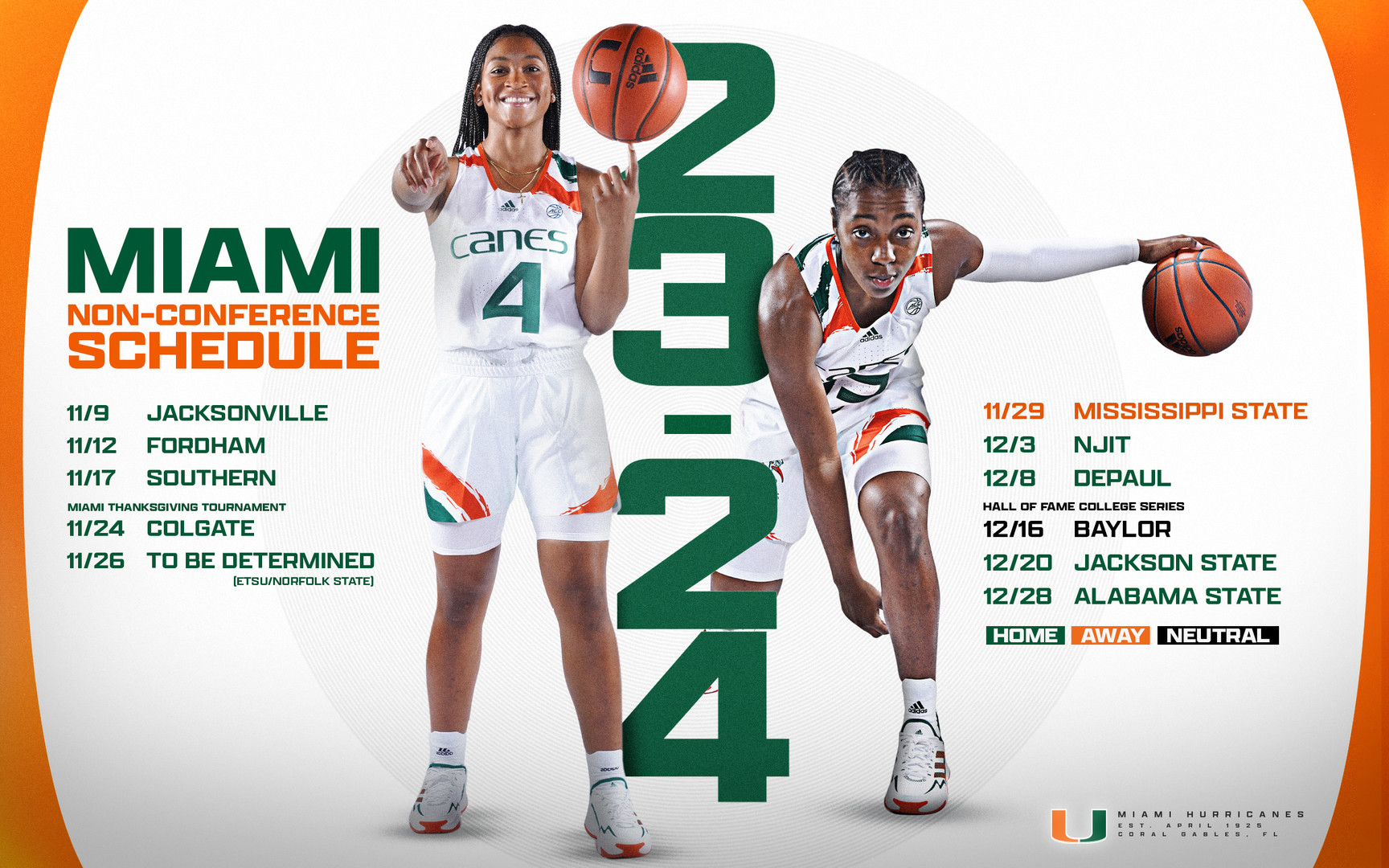 Miami WBB Announces 2023-24 Non-Conference Schedule