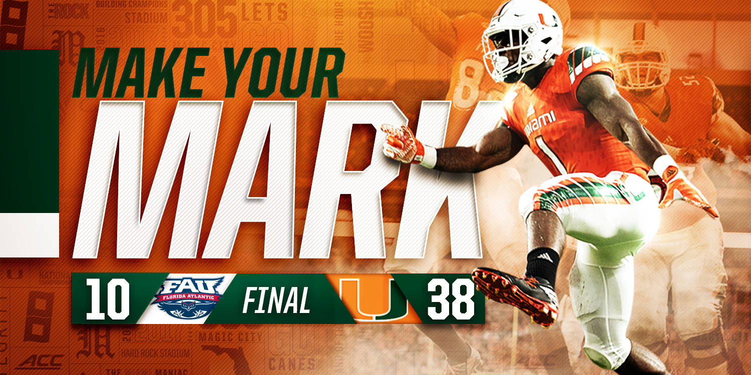 Walton's Four TDs Lead Miami Past FAU 38-10