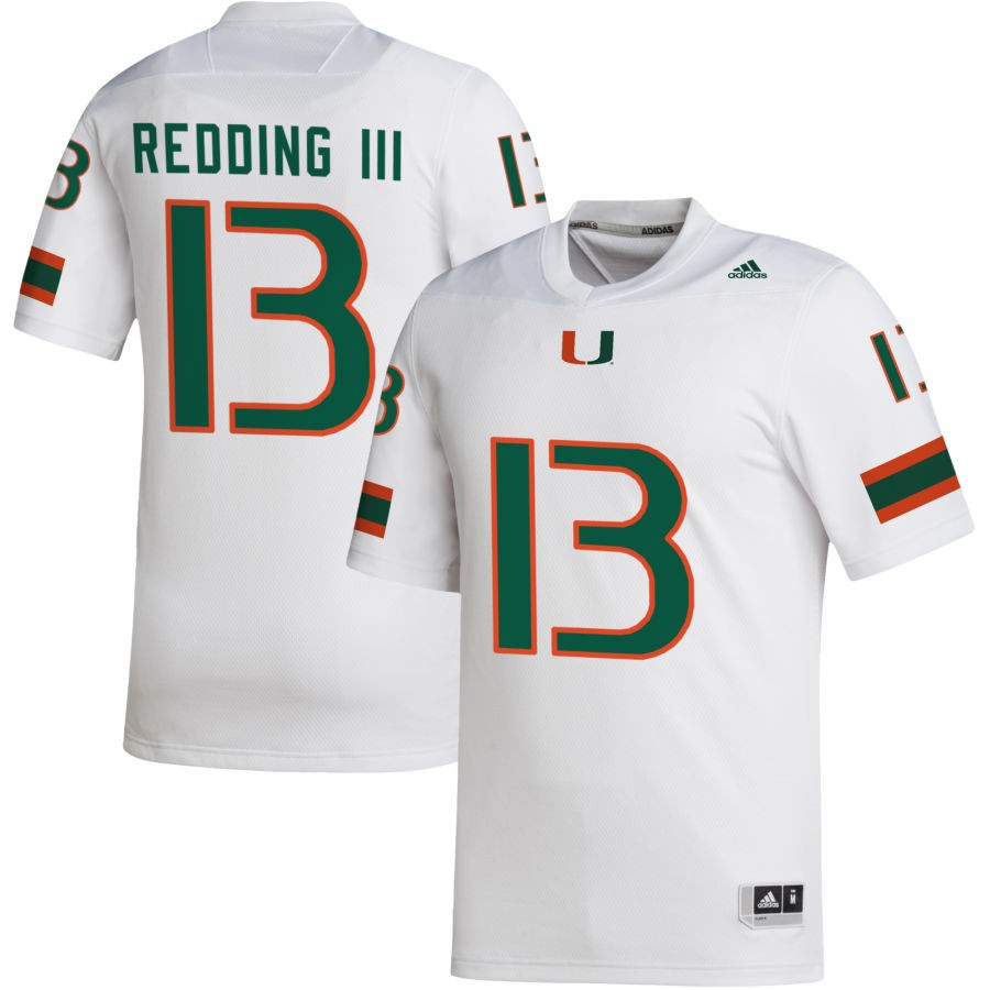 Men's adidas White Miami Hurricanes NIL Replica Football Jersey