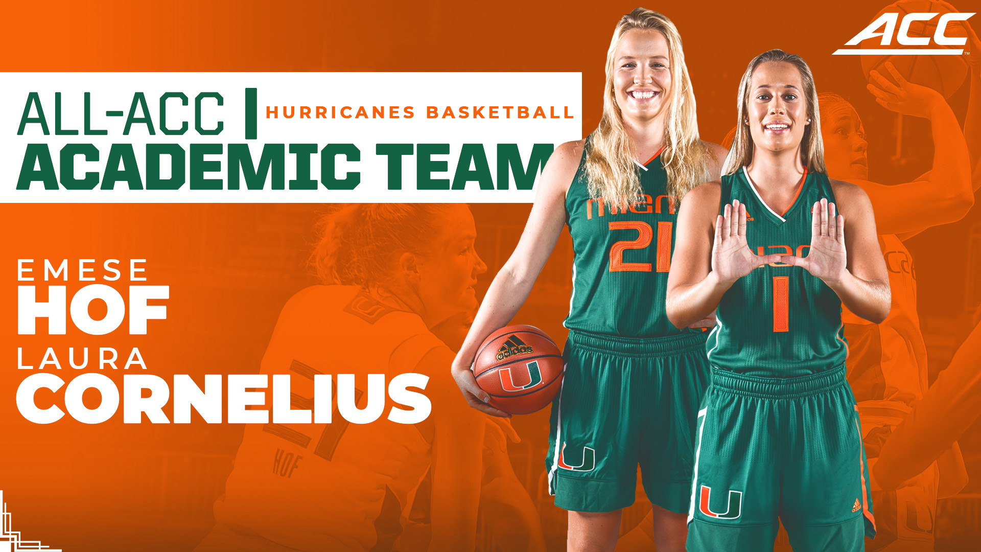 Hof and Cornelius Earn Spots on All-ACC Academic Team