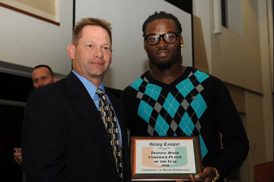 The University of Miami Annual Football awards ceremony was held at the Newman Alumni Center on the Coral Gables Campus on Sunday, December 12, 2010. ...